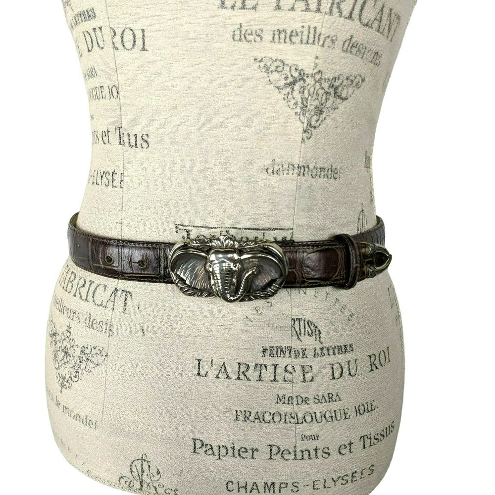 Vintage Brighton Elephant Brown Croc Leather Belt